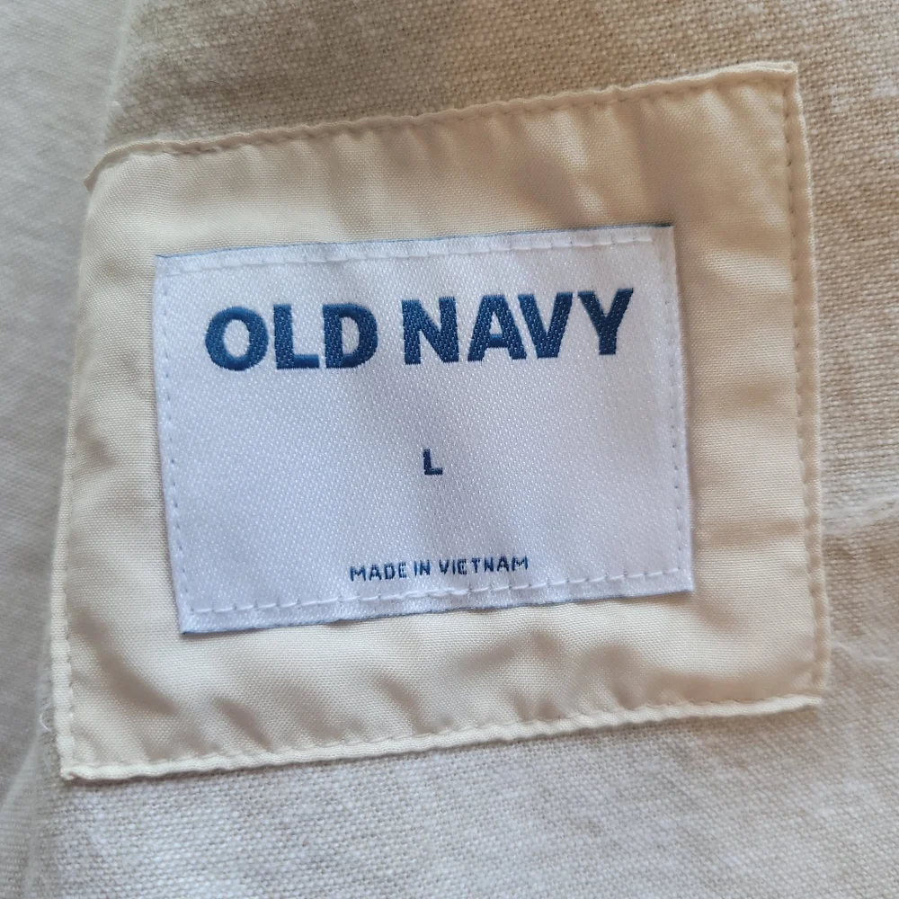 NWT Old Navy Mens Linen Cotton Blend Blazer Beige Summer Wedding Sport Coat